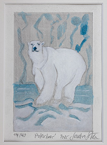 Radierung von Sandra Setzkorn: Eisbär